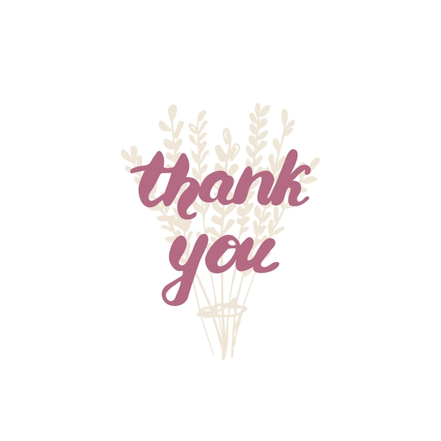 Lettering thank you. vector illustration. | Premium Vector