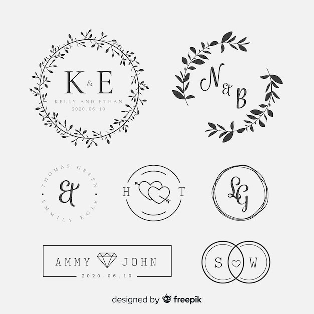 Free Vector | Lettering wedding collection