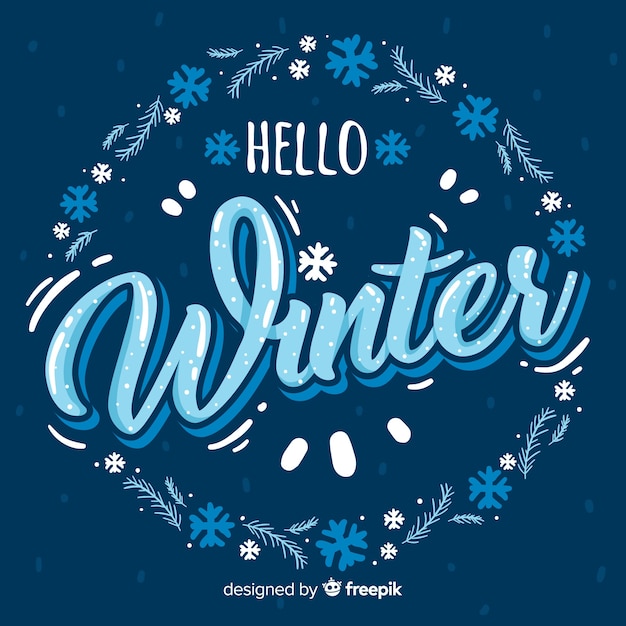 Lettering winter background | Free Vector