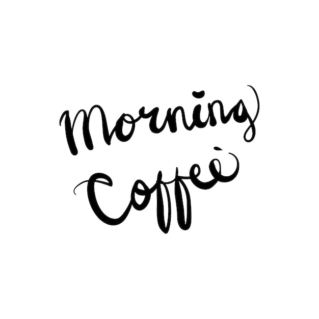 Premium Vector | Lettering word morning coffee doodle vector illustration