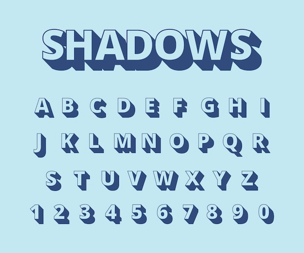 Premium Vector | Letters long shadows. alphabet with letters and ...