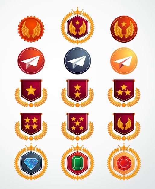 Download Premium Vector | Level icon collection