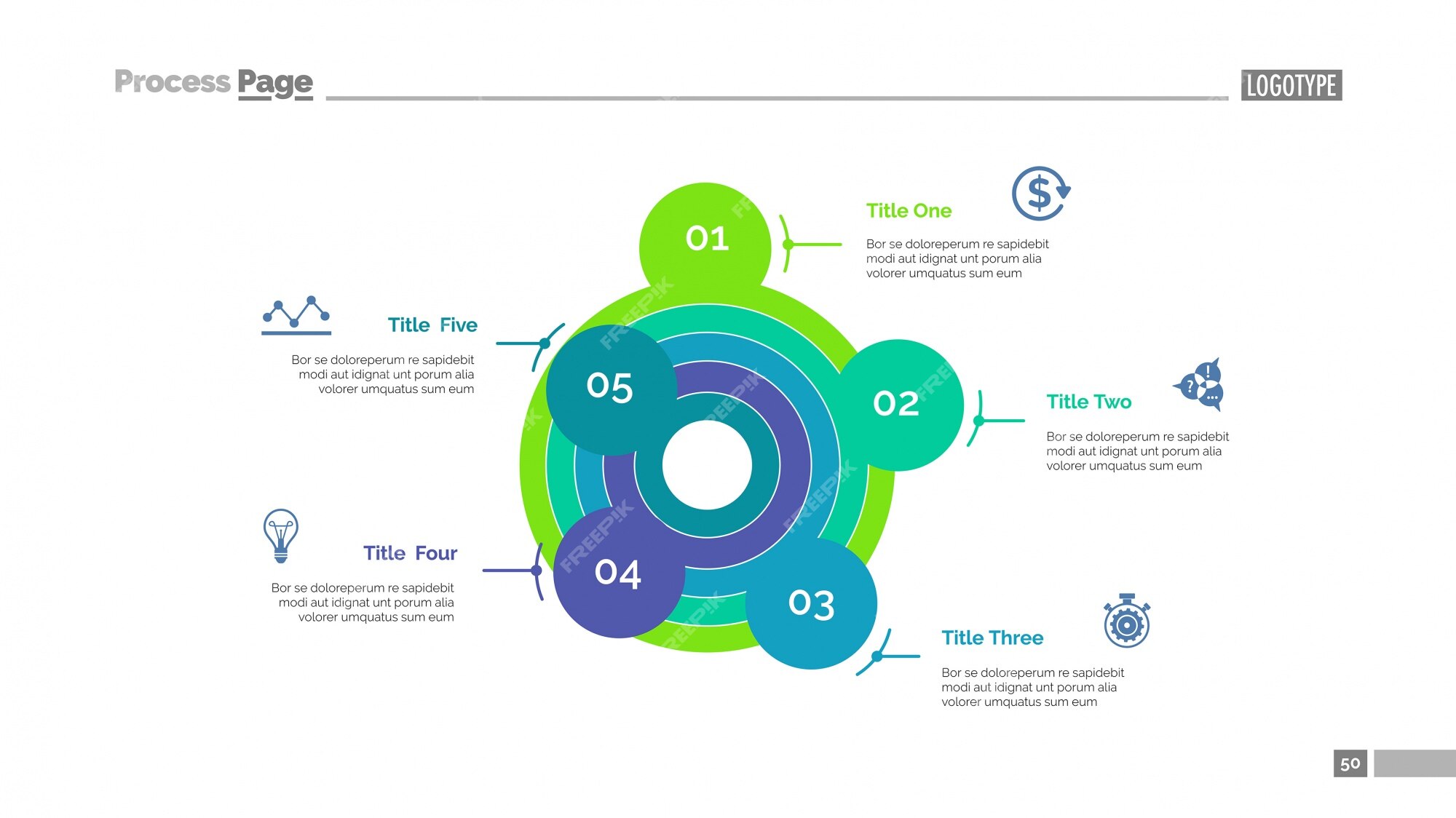 Free Vector | Levels of development slide template