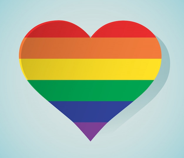 Lgbt heart shaped rainbow icon isolated | Premium Vector
