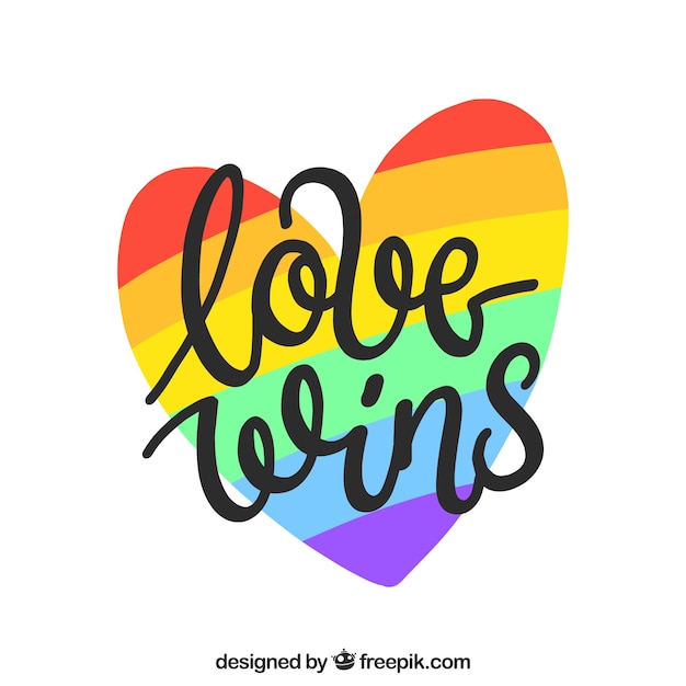 Download Free Vector | Lgbt pride background with colorful heart
