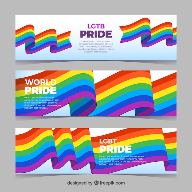 Free Vector Lgbt Pride Banners In Flat Style