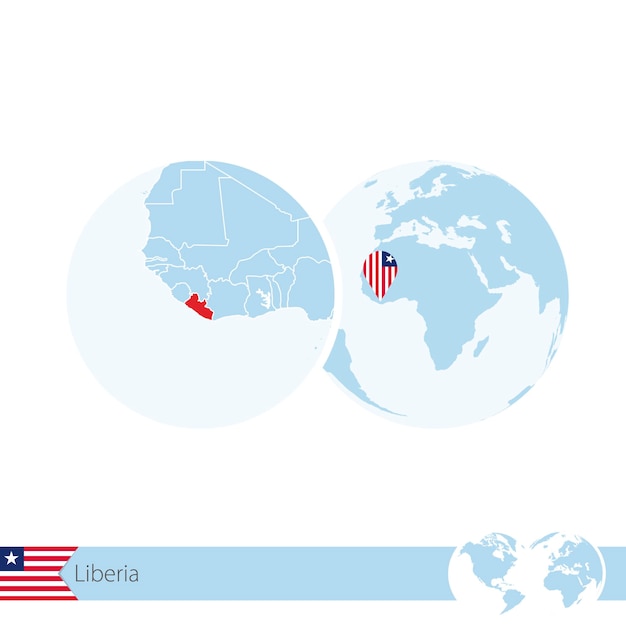 Premium Vector Liberia On World Globe With Flag And Regional Map Of   Liberia World Globe With Flag Regional Map Liberia Vector Illustration 292608 611 