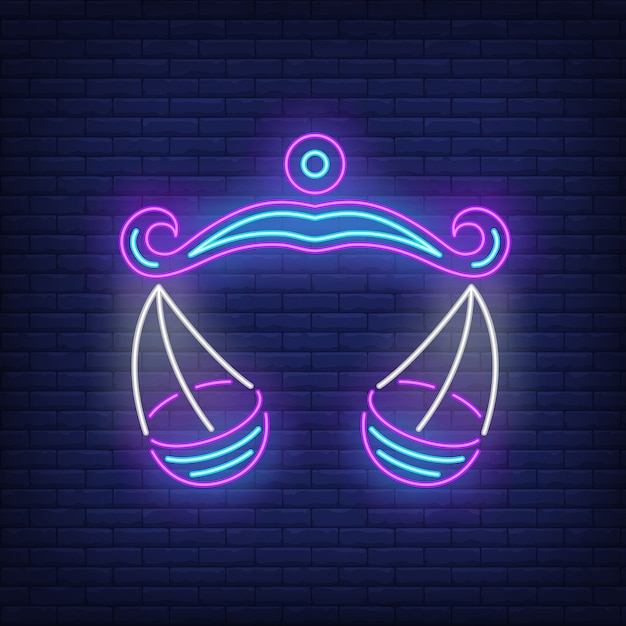 Download Libra neon sign | Free Vector