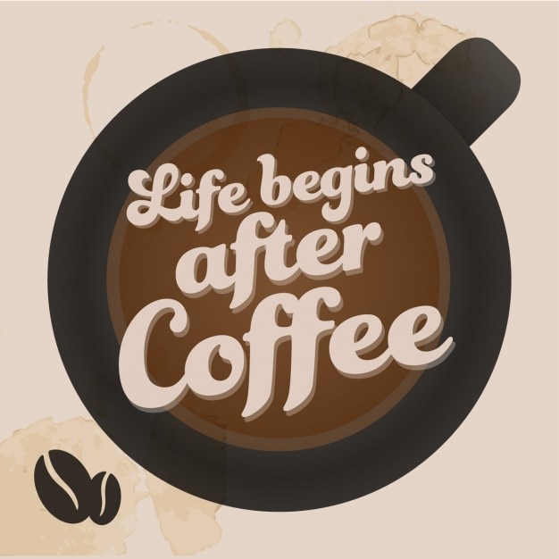 Download Life begins after coffee | Free Vector