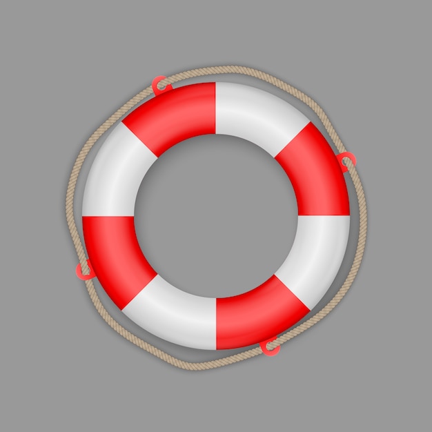 Download Life buoy with rope isolated. | Premium Vector