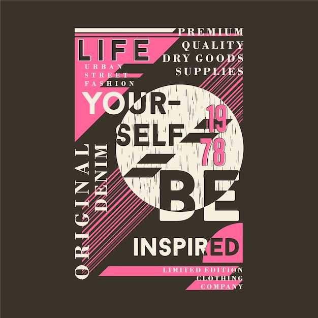 Premium Vector | Life yoruself be inspired lettering typography ...