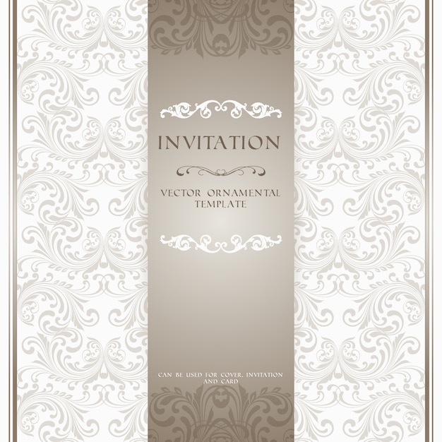 Download Light beige ornamental pattern invitation card or album ...