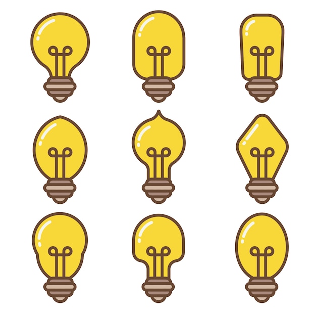 Premium Vector | Light bulb collection