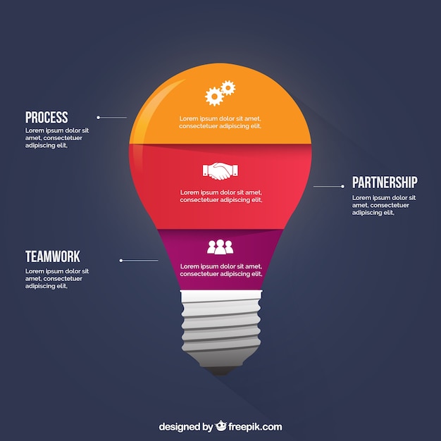 Free Vector Light Bulb Infographic In Flat Design