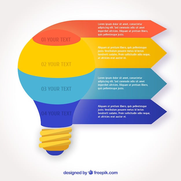 Free Vector | Light bulb infographic in flat style