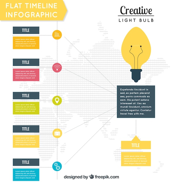 Free Vector | Light bulb infographic with timeline