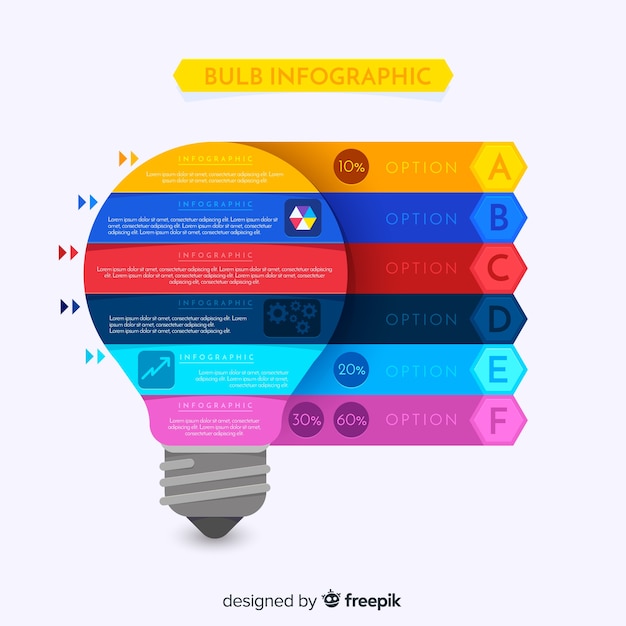 Free Vector | Light bulb infographic