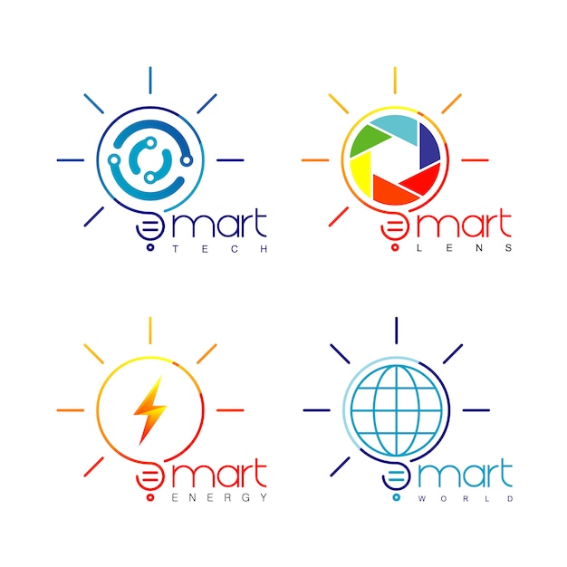 Download Free Light Bulb Logo Set Premium Vector Use our free logo maker to create a logo and build your brand. Put your logo on business cards, promotional products, or your website for brand visibility.