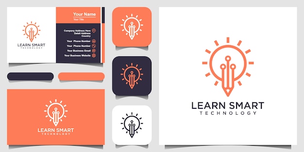 Download Free Light Bulb And Pencil Idea Icon With Circuit Board Inside Use our free logo maker to create a logo and build your brand. Put your logo on business cards, promotional products, or your website for brand visibility.
