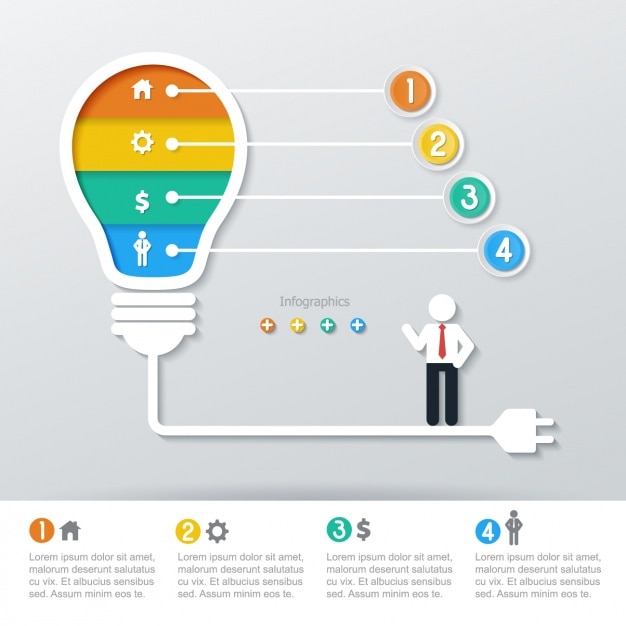 Light bulb with four phases of colors