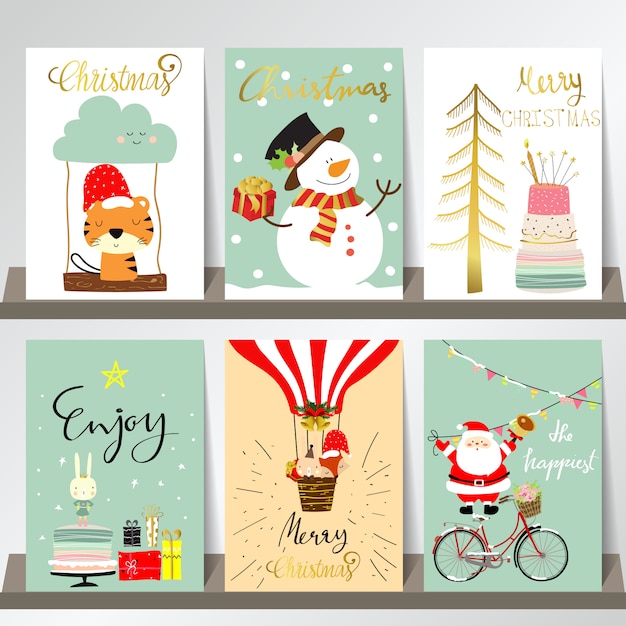 Premium Vector | Light colorful christmas greeting card with tree