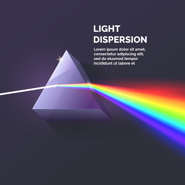 Light dispersion illustration Premium Vector