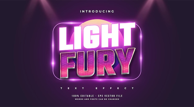 Premium Vector | Light fury text style with retro and glowing neon ...