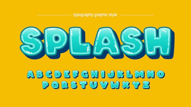 Premium Vector | Light green and blue rounded bubble cartoon text effect