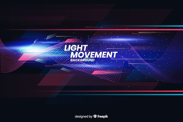 Light movement background with abstract shapes Free Vector