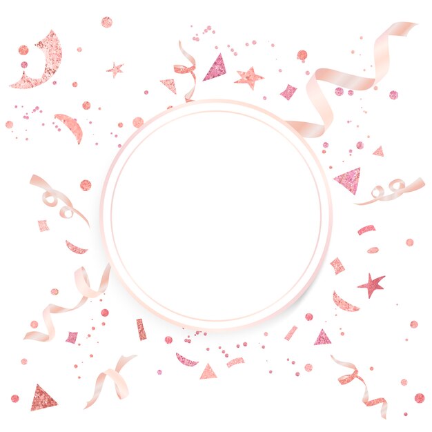 淡いピンクの紙吹雪のお祝いデザイン 無料のベクター