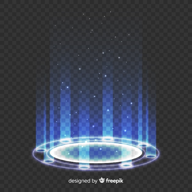 Free Vector | Light portal on transparent background