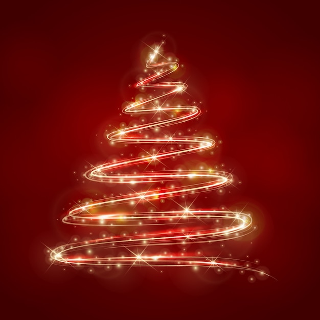 Free Vector | Light trail christmas tree concept