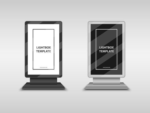 Download Lightbox, city format billboard, totem sign mockup template | Premium Vector