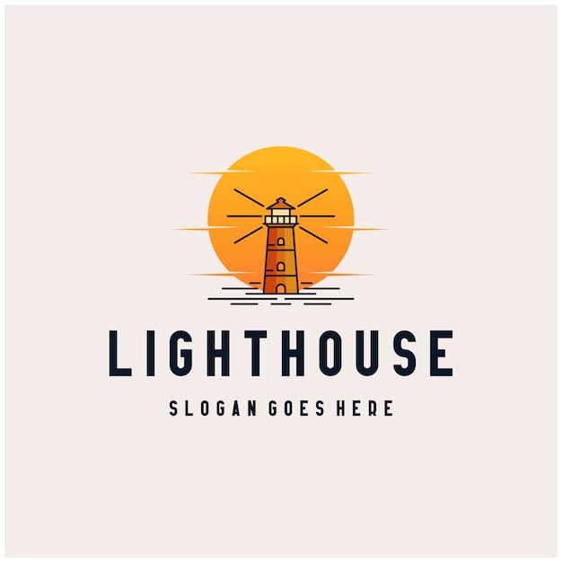 Download Free Lighthouse Sunset Logo Design Icon Illustration Premium Vector Use our free logo maker to create a logo and build your brand. Put your logo on business cards, promotional products, or your website for brand visibility.