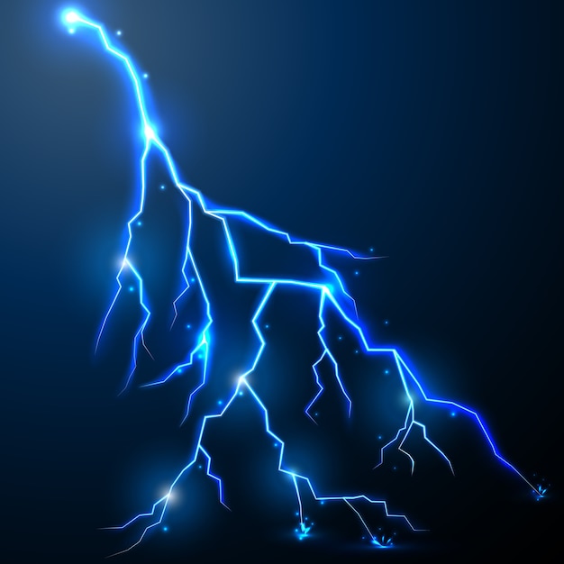 Premium Vector | Lightning of blue with a black background