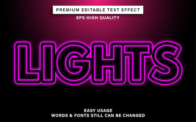 Premium Vector Lights Text Effect