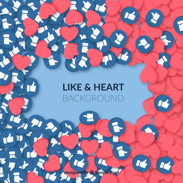 Likes and hearts facebook background