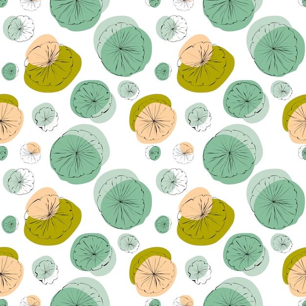 Premium Vector Lily pad seamless pattern