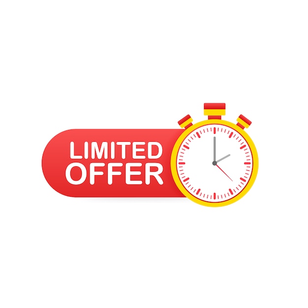 Premium Vector Limited Offer Labels Alarm Clock Countdown Logo Limited Time Offer Badge