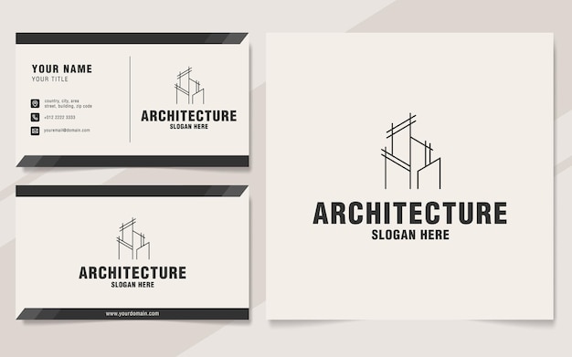 Premium Vector | Line architecture logo template on monogram style