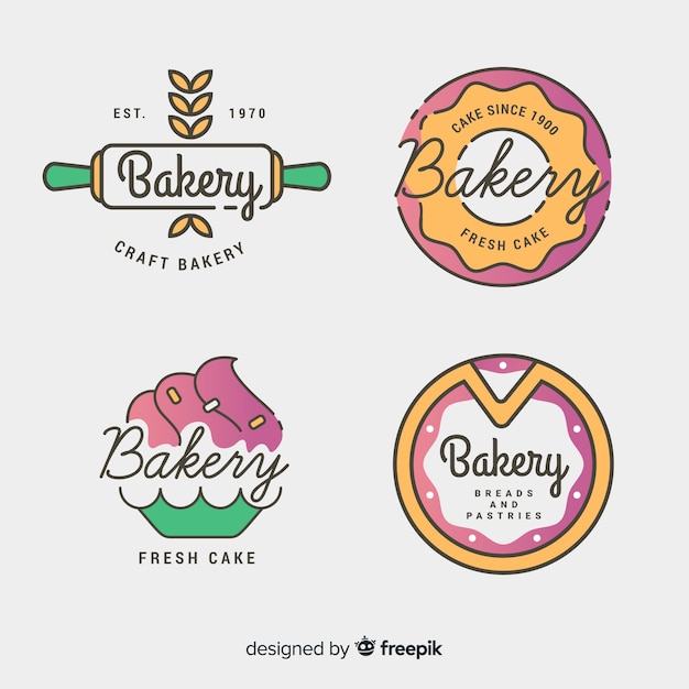 Download Free Line Art Bakery Logos Template Set Free Vector Use our free logo maker to create a logo and build your brand. Put your logo on business cards, promotional products, or your website for brand visibility.