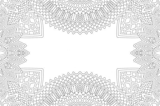 Download Line art for coloring book with rectangle border Vector ...