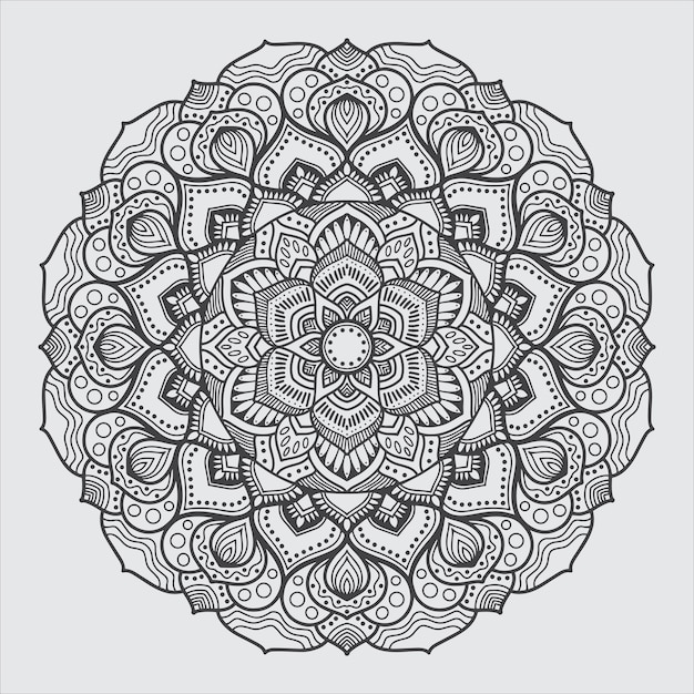 Download Premium Vector Line Art Mandala Art For Coloring Book