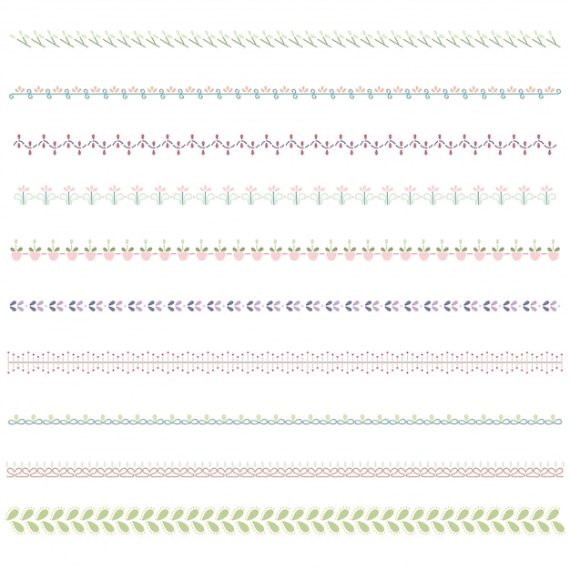 Download Line border set and scribble design element. Vector ...