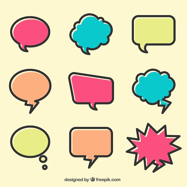 Linear colored speech balloons Vector | Free Download