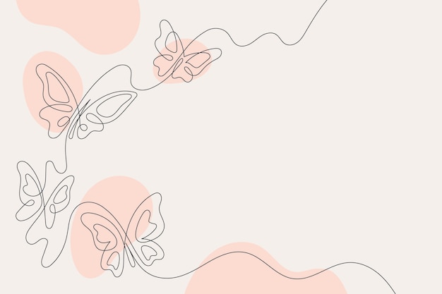 Premium Vector | Linear flat butterfly outline background