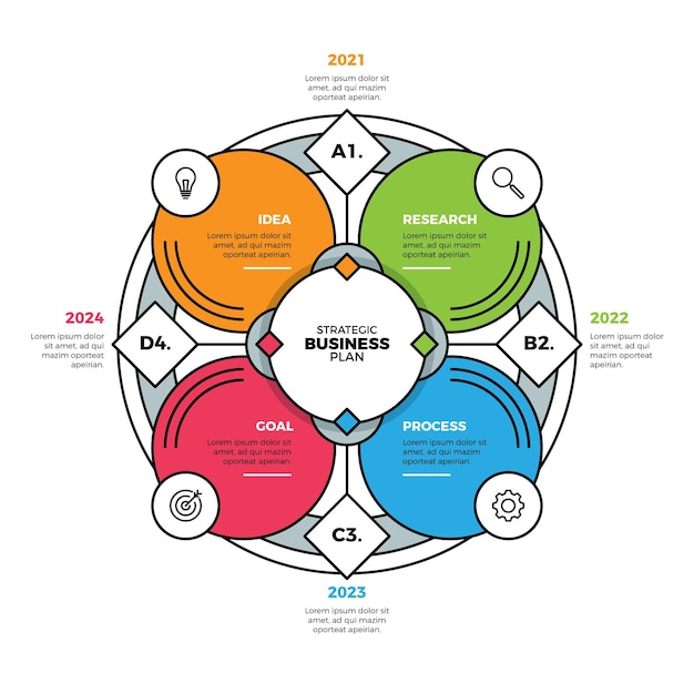 free-vector-linear-flat-circular-diagram-infographic-template