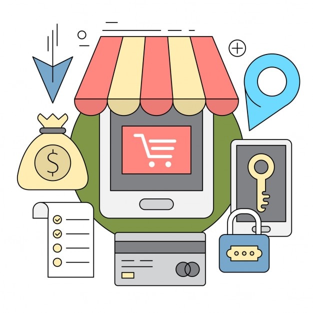 Linear icons about online shopping Vector | Free Download