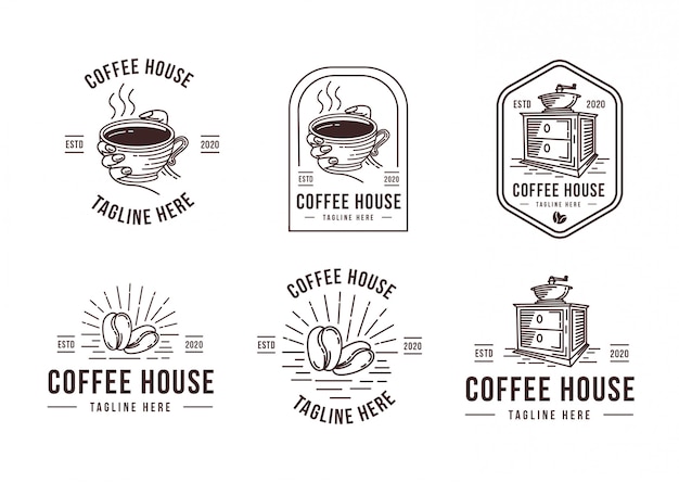 Download Free Lineart Coffee Logo Set Template Premium Vector Use our free logo maker to create a logo and build your brand. Put your logo on business cards, promotional products, or your website for brand visibility.