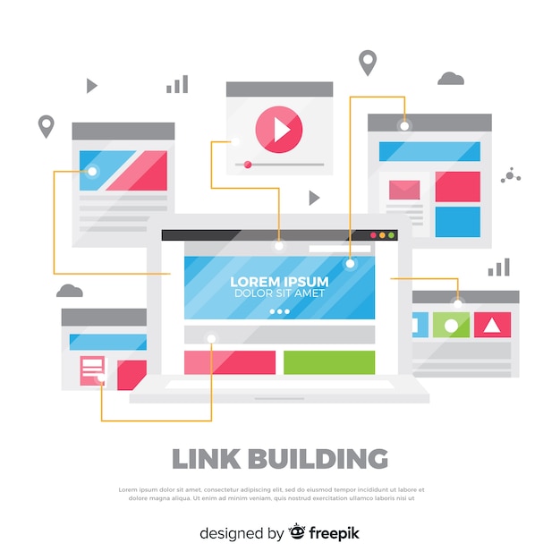 Link building concept Free Vector